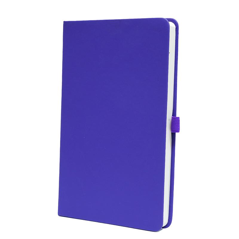 Violet - Pu Leather Note Book With Elastic Band & Pen Holder